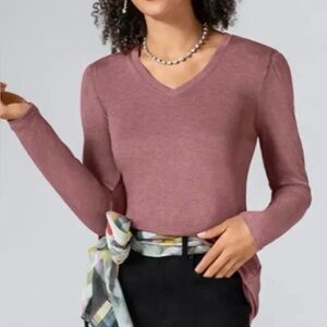 CAbi Play Tee, Heather Mauve,  Size Large 4439, New